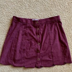 Burgundy Scallop Skirt